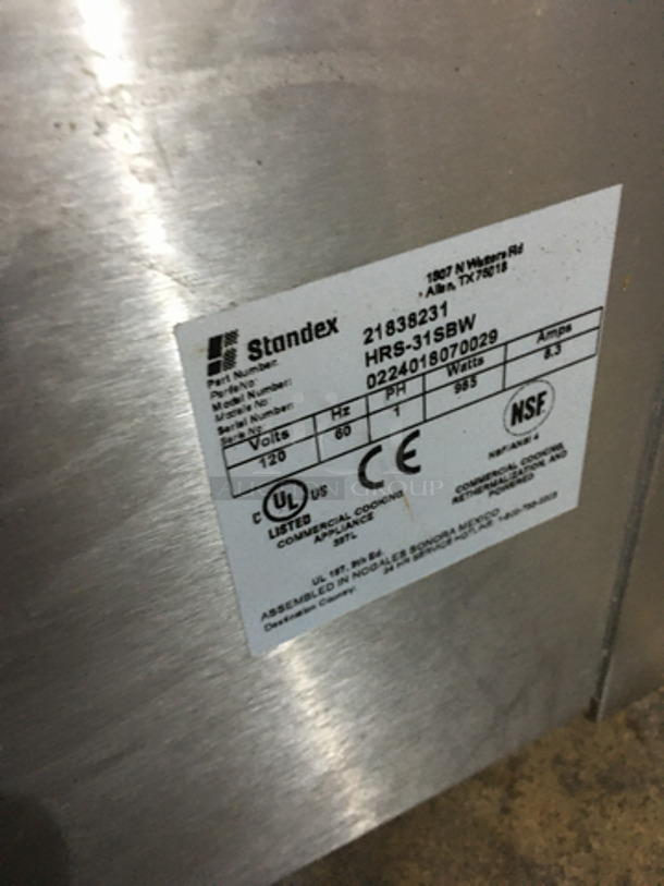 APW Wyott Commercial Countertop Hot Dog Roller Grill! With Bun Warmer Drawer! All Stainless Steel! Model HRS31SBW Serial 0224018070029! 120V 1Phase! - Image 8 of 9