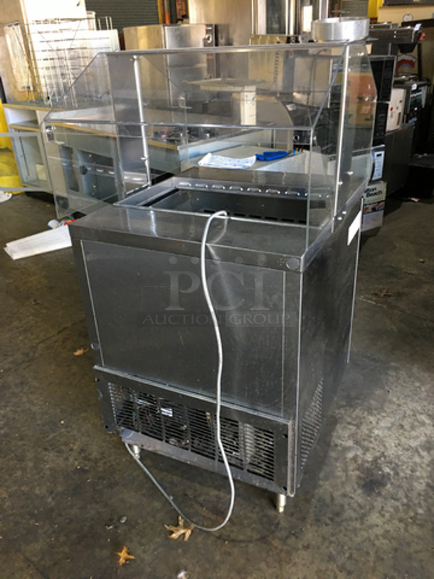 Turbo Air Commercial Refrigerated Salad Bar Island! With Sneeze Guard! With Underneath Storage Space! All Stainless Steel! On Legs! - Image 4 of 8
