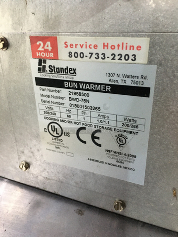 APW Wyott Commercial Countertop Bun Warmer! All Stainless Steel! Model BWD75N Serial 818001503265! 208/240V 1Phase! - Image 5 of 7
