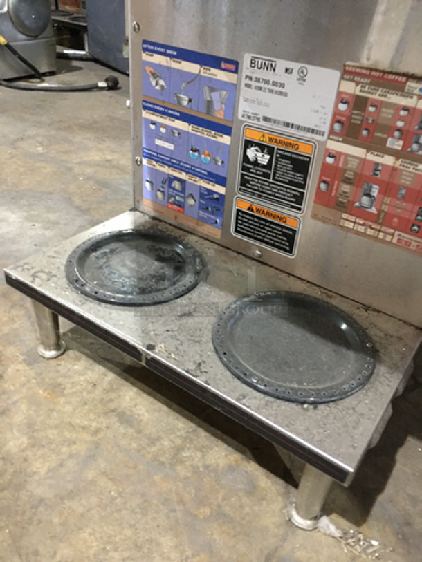 Bunn Commercial Countertop Dual Coffee Brewing Machine! Axiom Series! With 4 Coffee Pot Warming Stations! All Stainless Steel! Model AXIOM2/2TWIN Serial AXTN015795! 120/208/240V 1Phase! On Legs! - Image 6 of 9