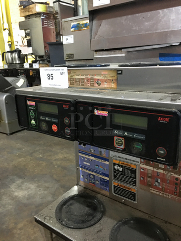 Bunn Commercial Countertop Dual Coffee Brewing Machine! Axiom Series! With 4 Coffee Pot Warming Stations! All Stainless Steel! Model AXIOM2/2TWIN Serial AXTN015795! 120/208/240V 1Phase! On Legs! - Image 8 of 9