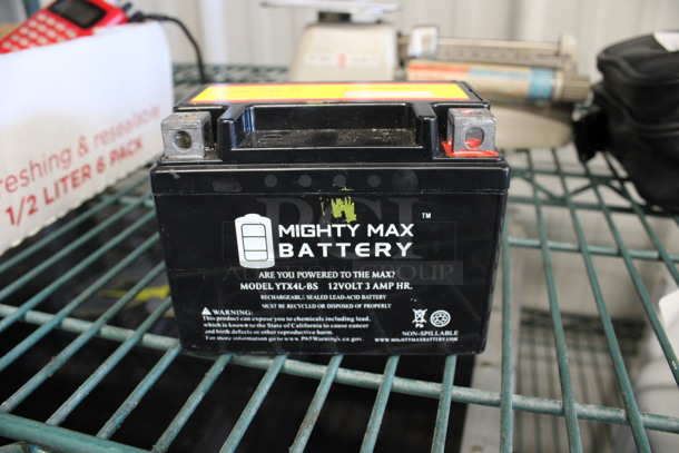 Mighty Max Model YTX4L-BS Battery. 4.5x3x3.5