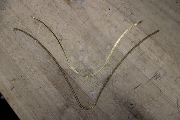 ALL ONE MONEY! Lot of 2 Gold Finish Chains / Necklaces! - Image 1 of 5