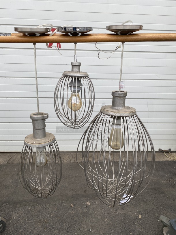 3 Metal Commercial Whisk Attachment Light Fixtures. Hobart Model A10D, VML30D and VML80. Includes 13x13x24. 3 Times Your Bid! - Image 1 of 10