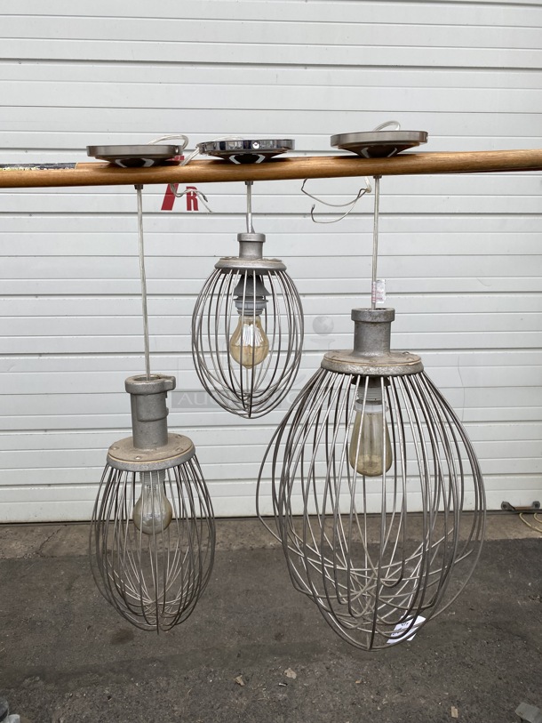 3 Metal Commercial Whisk Attachment Light Fixtures. Hobart Model A10D, VML30D and VML80. Includes 13x13x24. 3 Times Your Bid! - Image 2 of 10