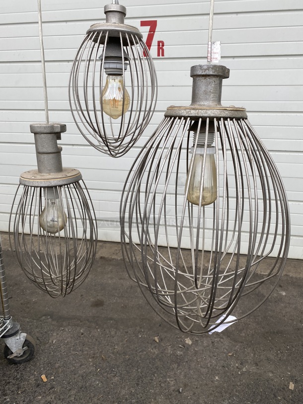 3 Metal Commercial Whisk Attachment Light Fixtures. Hobart Model A10D, VML30D and VML80. Includes 13x13x24. 3 Times Your Bid! - Image 4 of 10