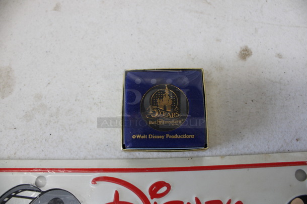 ALL ONE MONEY! Lot of Disney Items; 15 Anniversary Coin and License Plate. includes 12x6 - Image 3 of 3