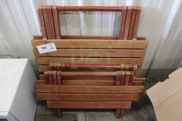3 Various Wooden Collapsible Stands. Includes 24x9x12. 3 Times Your Bid! - Image 2 of 4