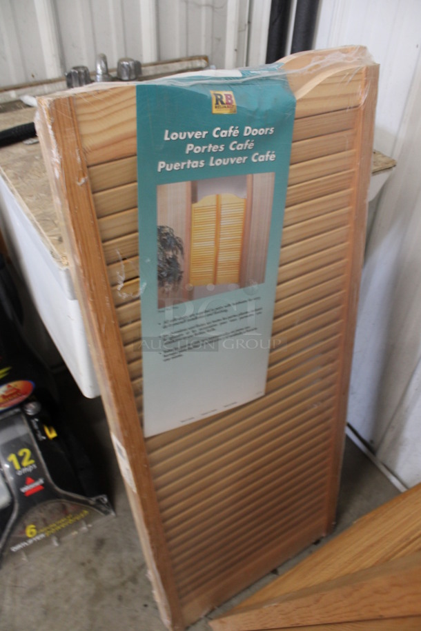 ALL ONE MONEY! Lot of 4 Wooden Blind Doors! 17.5x1x42 - Image 2 of 2