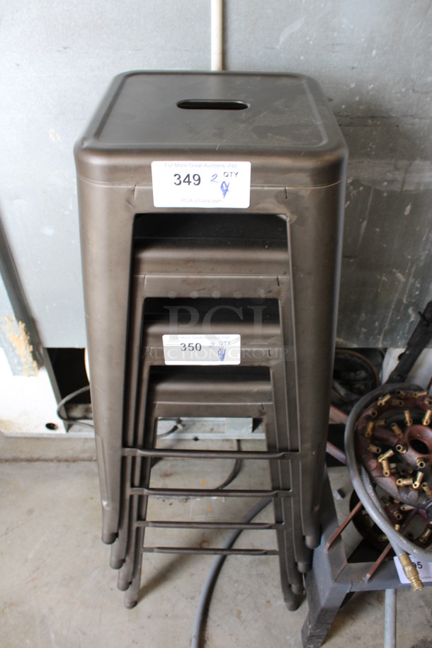 2 Metal Tolix Bar Stools. 16x16x30. 2 Times Your Bid!