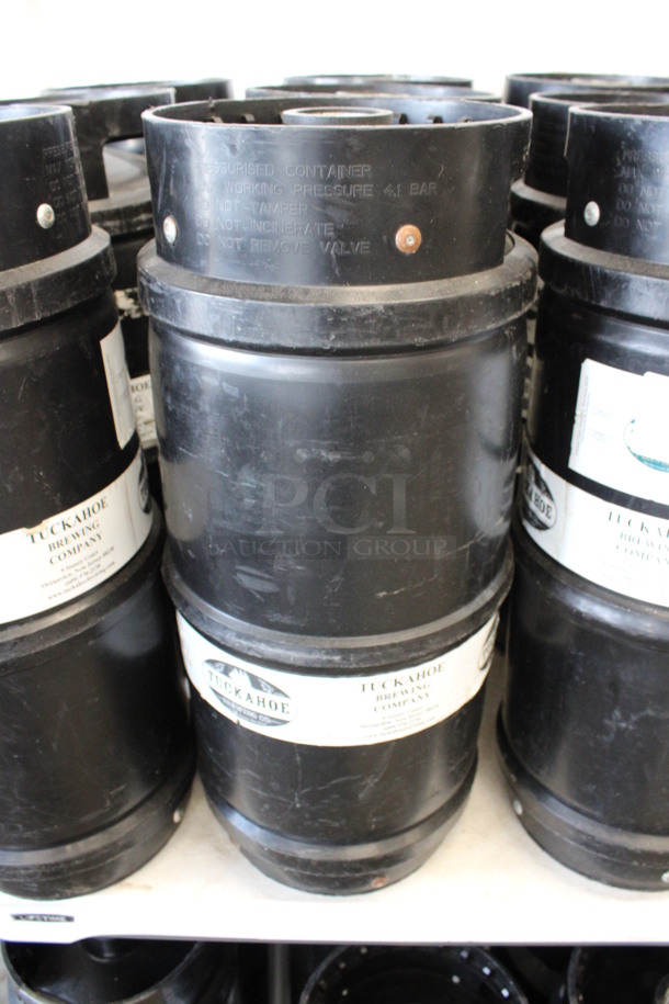 6 Black 1/6 Sixth Barrel Kegs. 10x10x23. 6 Times Your Bid! - Image 2 of 4