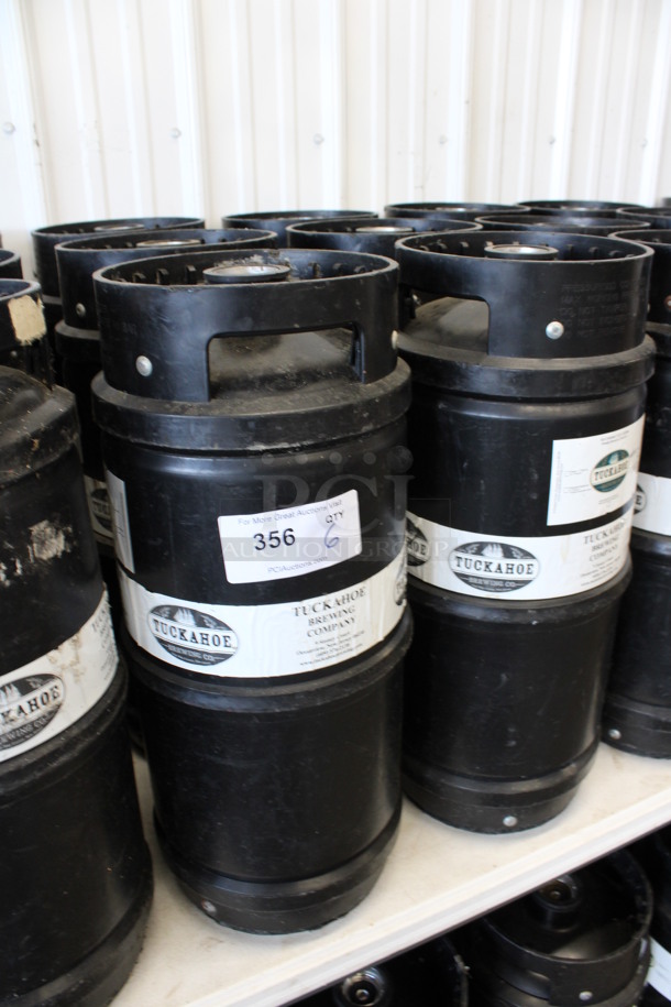 6 Black 1/6 Sixth Barrel Kegs. 10x10x23. 6 Times Your Bid! - Image 2 of 4