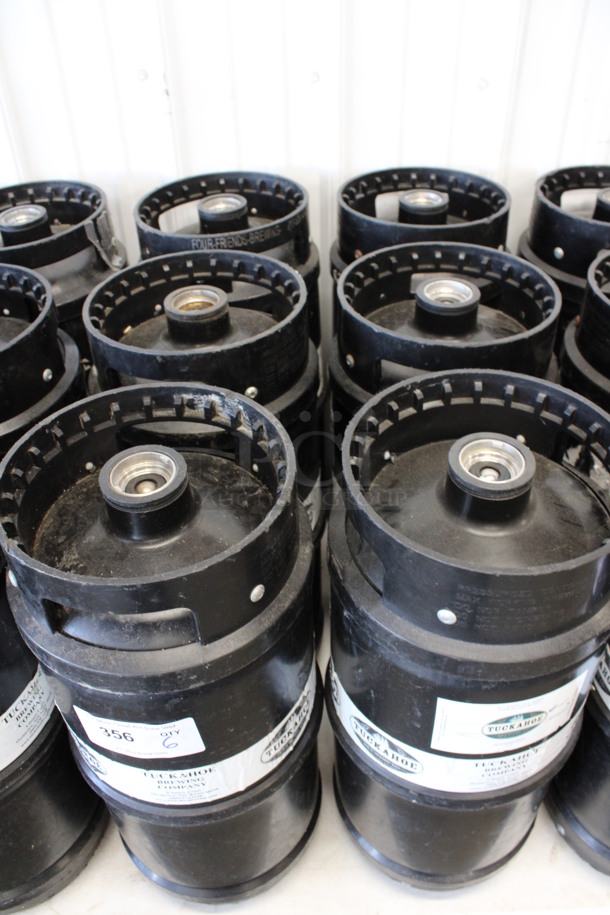 6 Black 1/6 Sixth Barrel Kegs. 10x10x23. 6 Times Your Bid! - Image 3 of 4