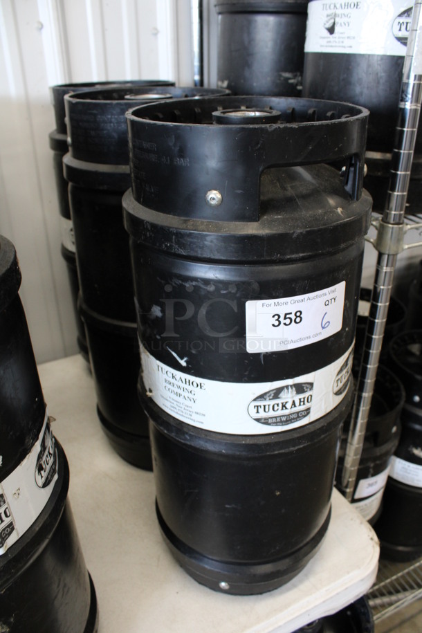 6 Black 1/6 Sixth Barrel Kegs. 10x10x23. 6 Times Your Bid! - Image 2 of 5