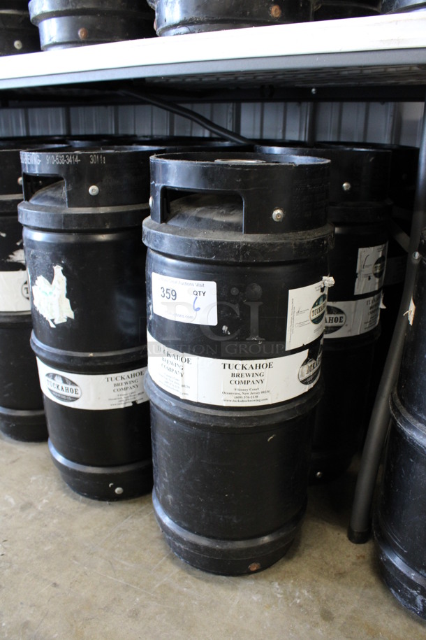 6 Black 1/6 Sixth Barrel Kegs. 10x10x23. 6 Times Your Bid! - Image 2 of 4