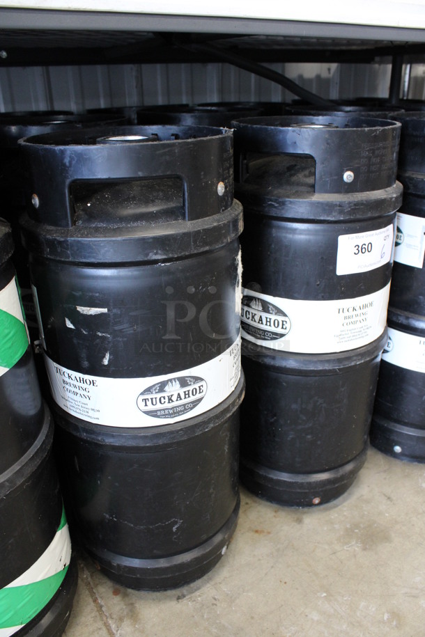 6 Black 1/6 Sixth Barrel Kegs. 10x10x23. 6 Times Your Bid! - Image 2 of 5