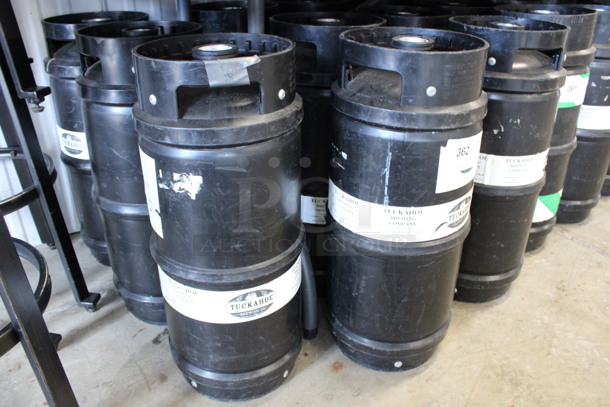 6 Black 1/6 Sixth Barrel Kegs. 10x10x23. 6 Times Your Bid! - Image 2 of 4