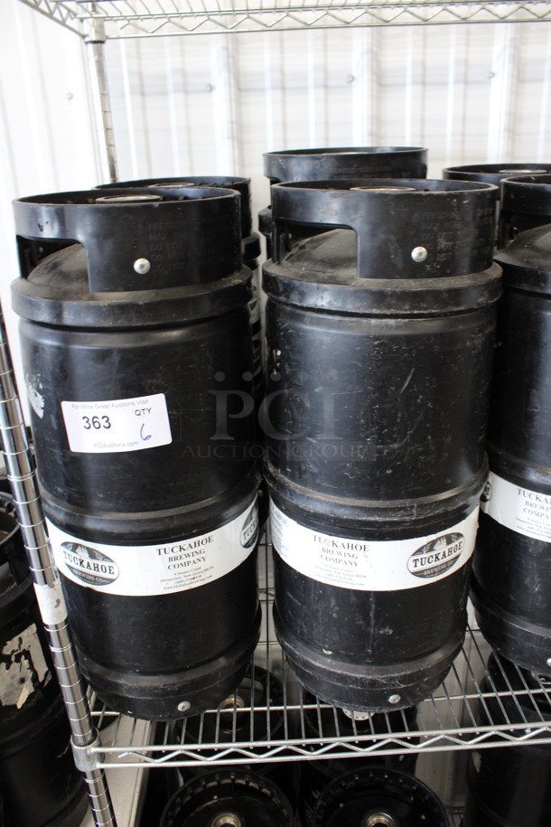 6 Black 1/6 Sixth Barrel Kegs. 10x10x23. 6 Times Your Bid! - Image 2 of 5