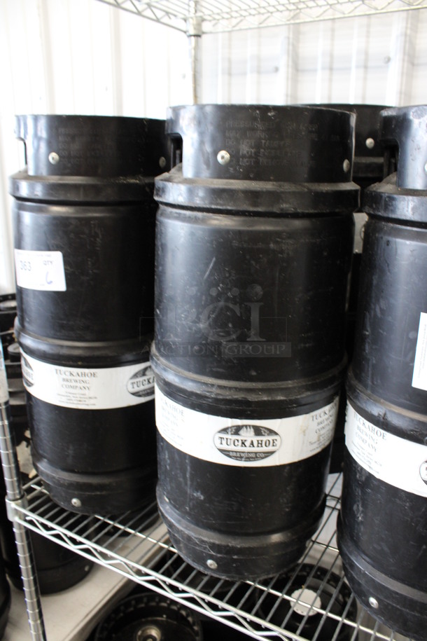 6 Black 1/6 Sixth Barrel Kegs. 10x10x23. 6 Times Your Bid! - Image 3 of 5