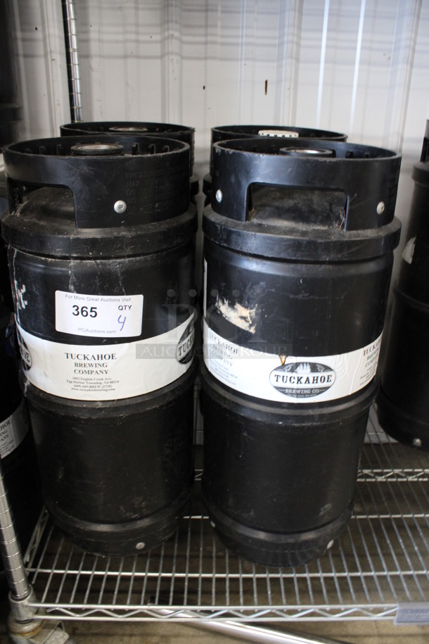 4 Black 1/6 Sixth Barrel Kegs. 10x10x23. 4 Times Your Bid!