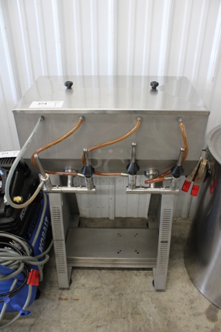 Zambelli Enotech Model T/4GS Stainless Steel Commercial Riempitrice Tivoli Vacuum Bottle Filler Station. 24x20x35