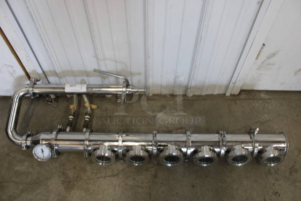 Stainless Steel Commercial 6 Head Brewing Unit. 52x14x10