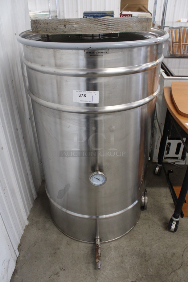 Bubba's Barrels Stainless Steel Commercial Beer Brewing Barrel. 28x34x47