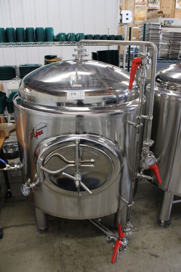 Apex Brewing Supply Stainless Steel Commercial Floor Style Beer Fermenter. 46x48x61