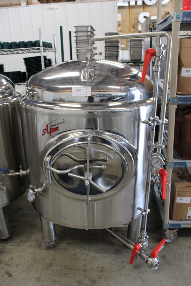 Apex Brewing Supply Stainless Steel Commercial Floor Style Beer Fermenter. 46x48x61