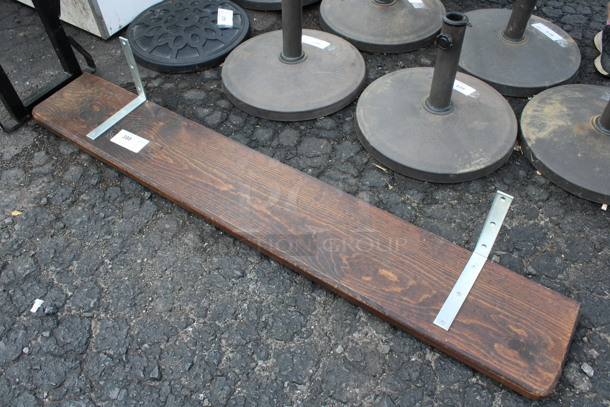Wooden Cutting Board w/ 2 Metal Brackets. 60x9x10 - Image 1 of 4