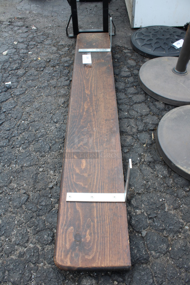 Wooden Cutting Board w/ 2 Metal Brackets. 60x9x10 - Image 2 of 4