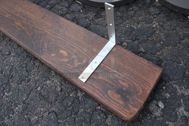 Wooden Cutting Board w/ 2 Metal Brackets. 60x9x10 - Image 3 of 4