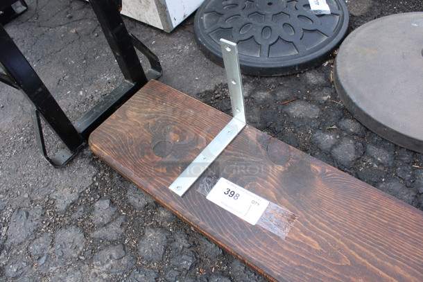 Wooden Cutting Board w/ 2 Metal Brackets. 60x9x10 - Image 4 of 4
