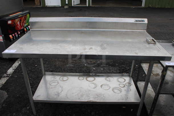 Wasserstrom Stainless Steel Commercial Table w/ Back Splash, Vegetable Cutter Mount and Under Shelf. 60x30x42 - Image 1 of 4