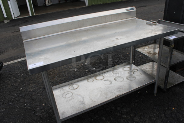 Wasserstrom Stainless Steel Commercial Table w/ Back Splash, Vegetable Cutter Mount and Under Shelf. 60x30x42 - Image 2 of 4