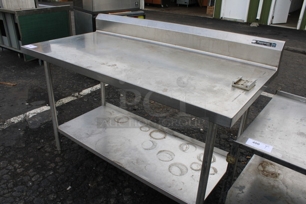 Wasserstrom Stainless Steel Commercial Table w/ Back Splash, Vegetable Cutter Mount and Under Shelf. 60x30x42 - Image 4 of 4
