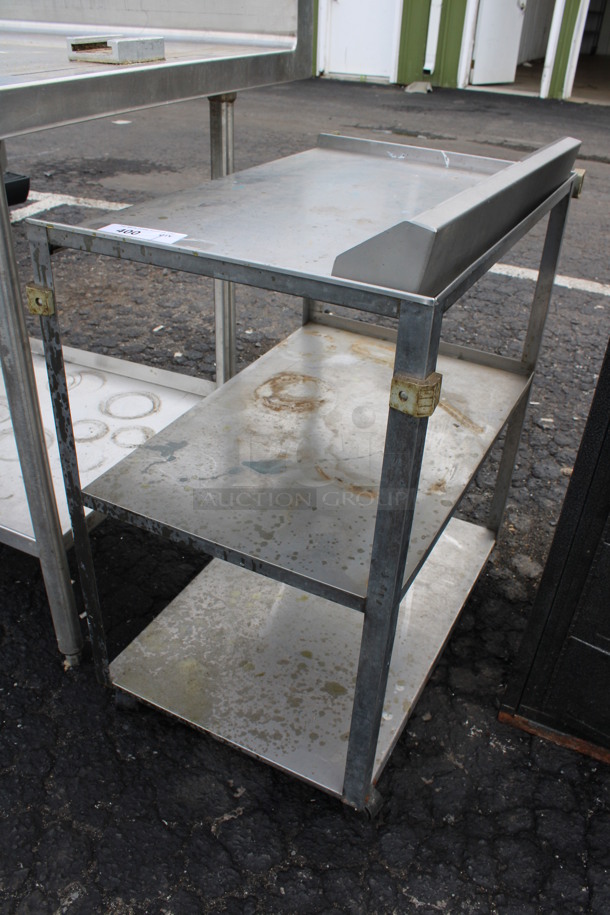 Metal 3 Tier Cart w/ Push Handle on Commercial Casters. 18.5x30x32 - Image 2 of 4