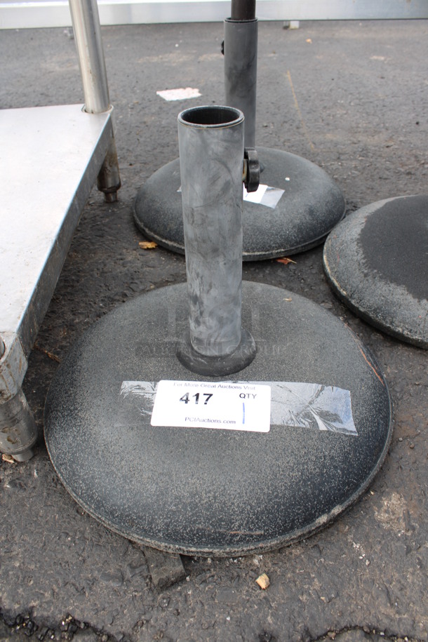 Black Metal Patio Umbrella Base. 14x14x12