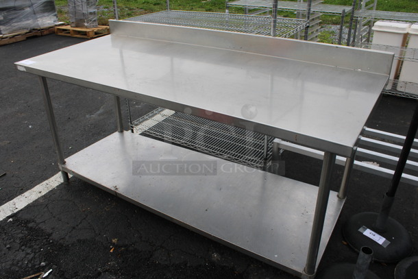 Stainless Steel Commercial Table w/ Back Splash and Under Shelf. 72x30x38 - Image 2 of 4