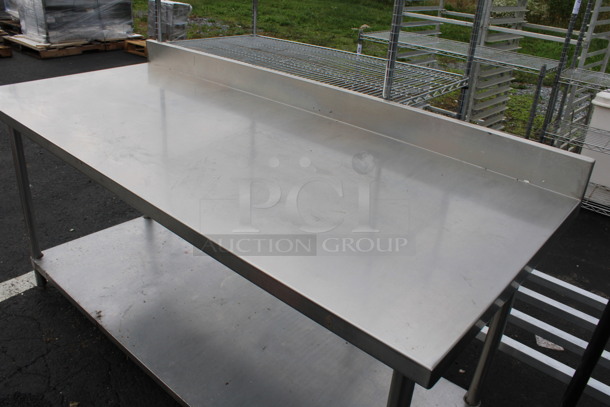 Stainless Steel Commercial Table w/ Back Splash and Under Shelf. 72x30x38 - Image 3 of 4