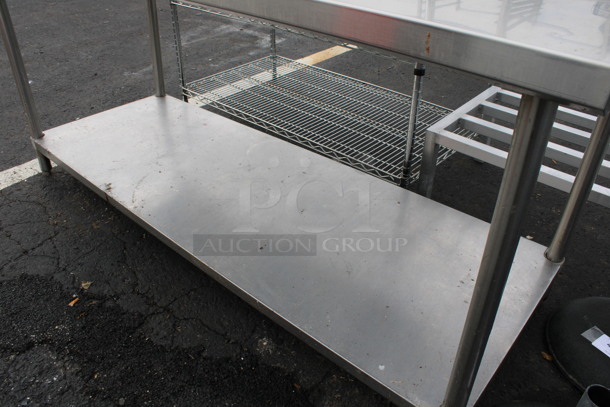 Stainless Steel Commercial Table w/ Back Splash and Under Shelf. 72x30x38 - Image 4 of 4