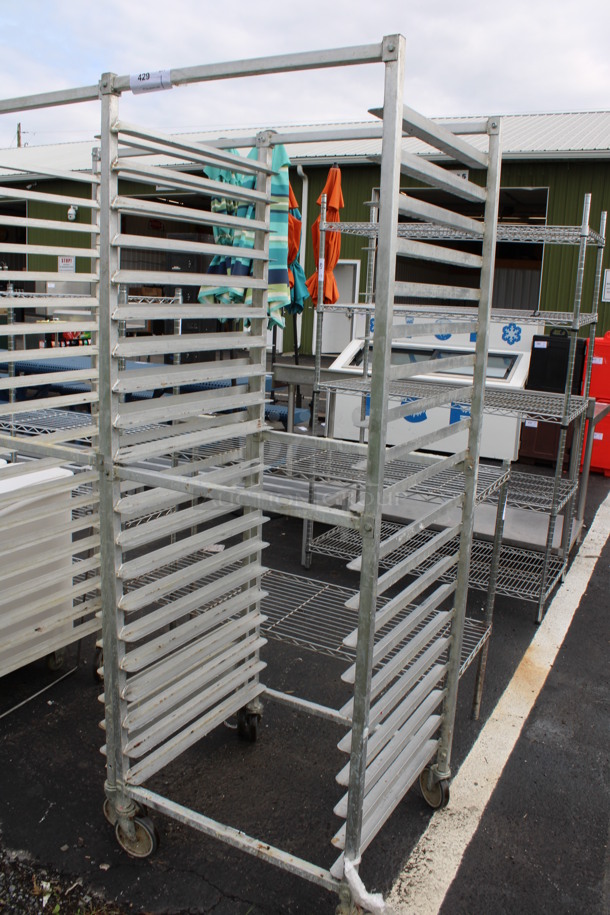 Metal Commercial Pan Transport Rack on Commercial Casters. 26x24x72 - Image 2 of 3