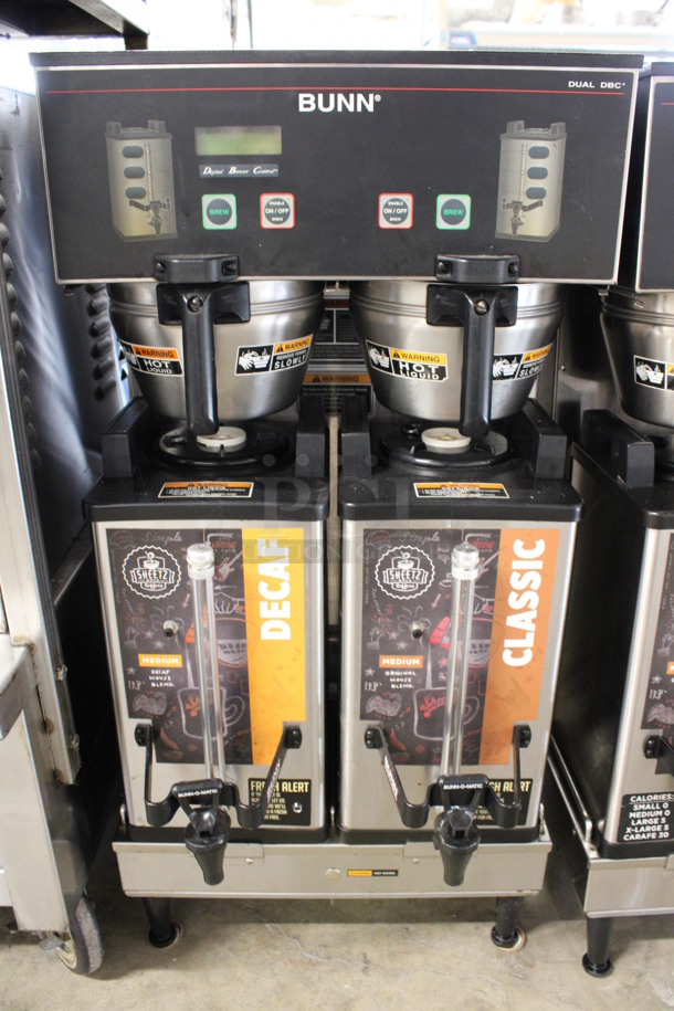 2016 Bunn Model DUAL SH DBC Stainless Steel Commercial Countertop Dual Coffee Machine w/ 2 Stainless Steel Brew Baskets and 2 Bunn Model SH SERVER Satellite Servers. 120/208-240 Volts, 1 Phase. 18x24x36. Tested and Working! - Image 4 of 6