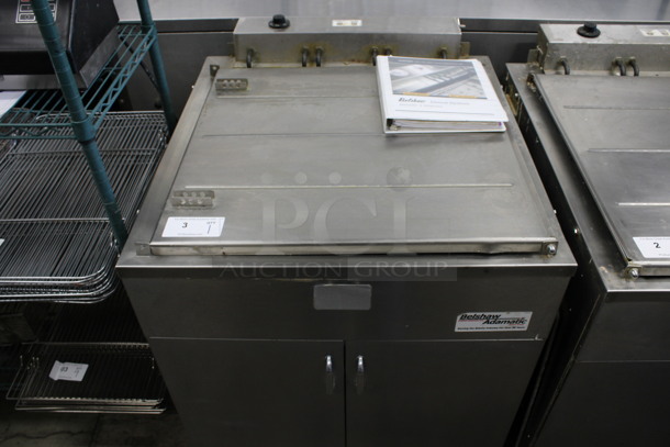 Belshaw Model 21257 Stainless Steel Commercial Floor Style Electric Powered Donut Fryer. 240 Volts, 1 Phase. 30.5x34x37