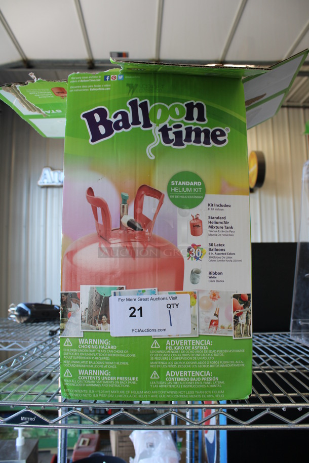 IN ORIGINAL BOX! Balloon Time Helium Tank. 9x9x17