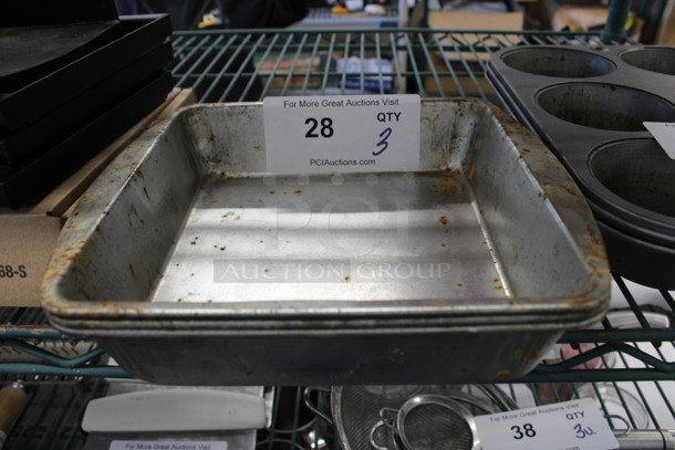 3 Metal Baking Pans. 9.5x8x2. 3 Times Your Bid!