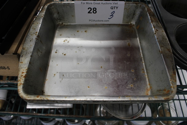 3 Metal Baking Pans. 9.5x8x2. 3 Times Your Bid! - Image 2 of 3