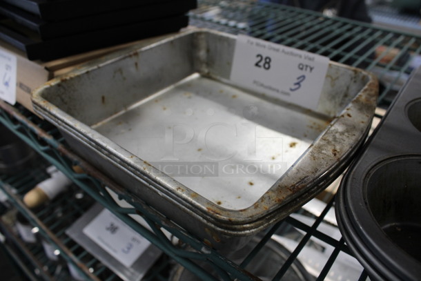 3 Metal Baking Pans. 9.5x8x2. 3 Times Your Bid! - Image 3 of 3