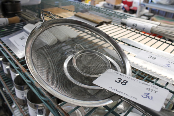 3 Various Metal Strainers. Includes 14.5x7x2.5. 3 Times Your Bid! - Image 2 of 2