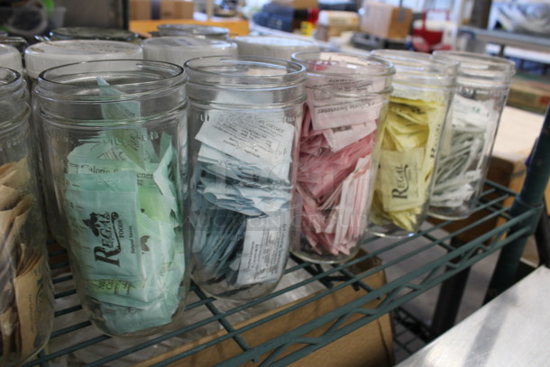 6 Glass Jars w/ Contents. 3.5x3.5x6.5. 6 Times Your Bid! - Image 2 of 2